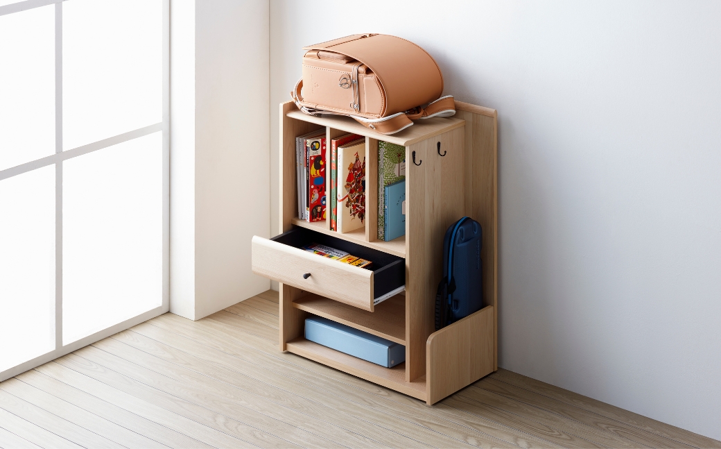 朝日木材 ランドセルラック ナチュラル≪LPM-8060ST-NA≫ランドセル収納 ランドセル用棚 小学生 キャスター付き 子供部屋 フック付き おしゃれ シンプル 入学 ランドセル ウッド 60000円 愛知県 豊橋市
