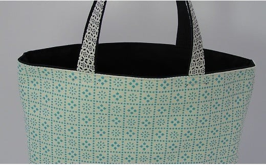 帆前掛け染元の前掛リバーシブルトートバッグ小（水色和柄）