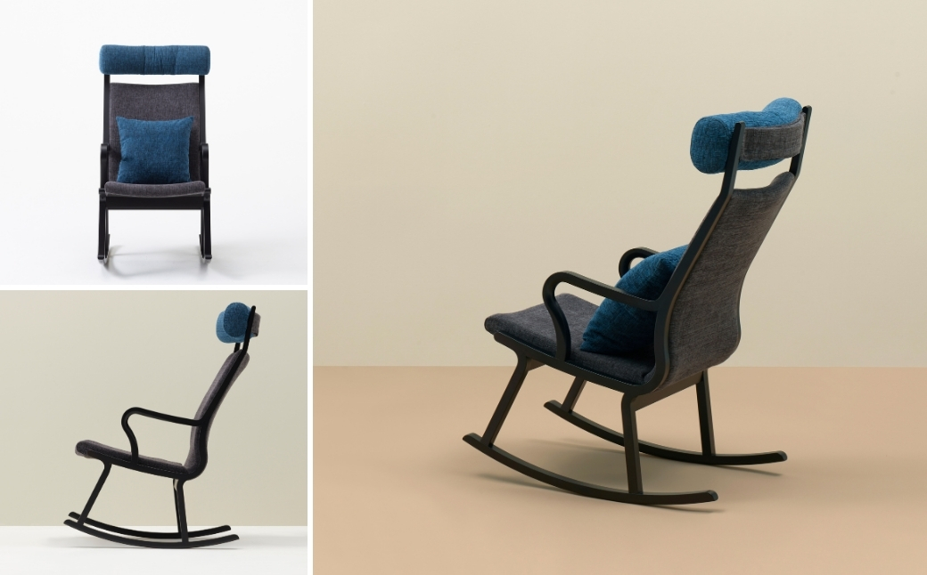 ロッキングチェア ロッコノレム 本体：ブルーブラック/座面：スムージーブラック