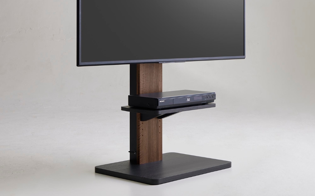 朝日木材 首振り機能付きフロアスタンド（WS-Jスタイル）≪WS-J600-BK≫ 家具 シンプル テレビスタンド TVスタンド キャスタ付 キャスター付 フロアスタンド 壁掛けテレビ 壁掛け リビング 居間 ナチュラル カフェ おしゃれ お洒落 愛知県 豊橋市