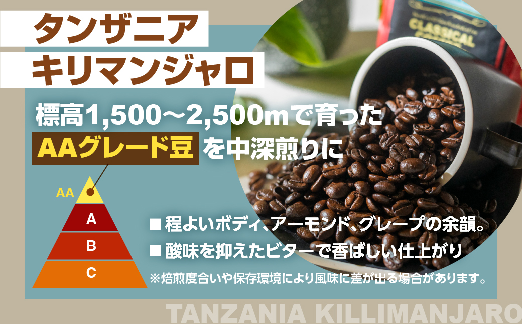 コーヒー豆 人気銘柄飲み比べセット 計500g シングルオリジン タンザニア キリマンジャロ ブラジル サントス 簡易包装 珈琲 お試し 送料無料 愛知県 豊橋市
