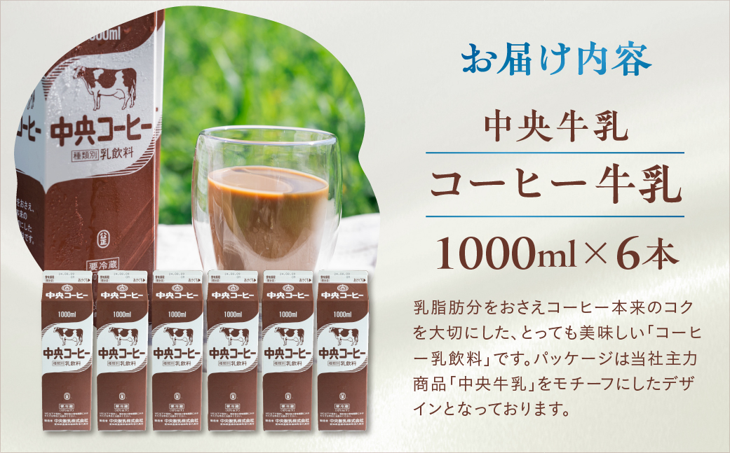 中央製乳 中央コーヒー 1L 6本 計6L