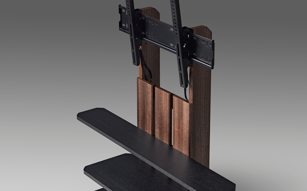 朝日木材 キャスター付きフロアスタンド690　ダークブラウン×ブラック [メーカー品番：WS-C690-DB]