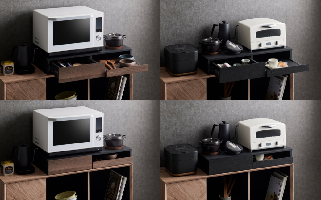 朝日木材 引き出し付レンジ下トレー ホワイト≪RDS-0280SL-WH≫レンジ下収納 収納 収納棚 スライドテーブル キッチン 引き出し キッチン収納 台所 家具 電子レンジ用 シンプル 40000円 4万円 愛知県 豊橋市