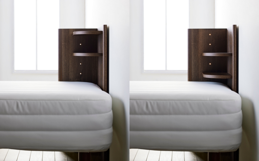 朝日木材 後付けコーナーヘッドボード ブラウン≪RDS-8050CR-DB≫ ヘッドボード 後付け ヘッドボードのみ 可動棚 枕元収納 シンプル ベッド ヘッド 寝室 家具 シンプル ナチュラル 30000円 3万円 愛知県 豊橋市