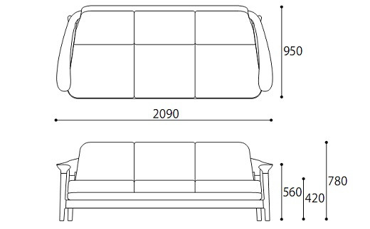欧州の美意識を、日本の住まいへ。『BRIDGE』コレクションの３Pソファ　「ハンス・S・ヤコブセン」デザイン