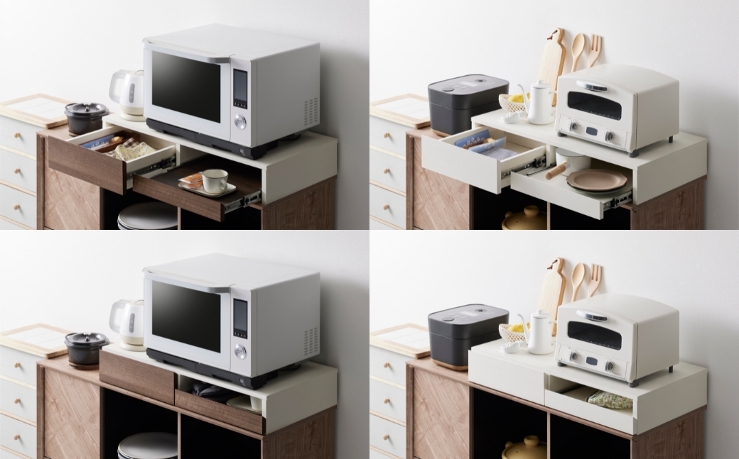 朝日木材 引き出し付レンジ下トレー ブラック≪RDS-0280SL-BK≫レンジ下収納 収納 収納棚 スライドテーブル キッチン スライドラック 引き出し キッチン収納 家具 キッチン家具 電子レンジ用棚 40000円 4万円 愛知県 豊橋市