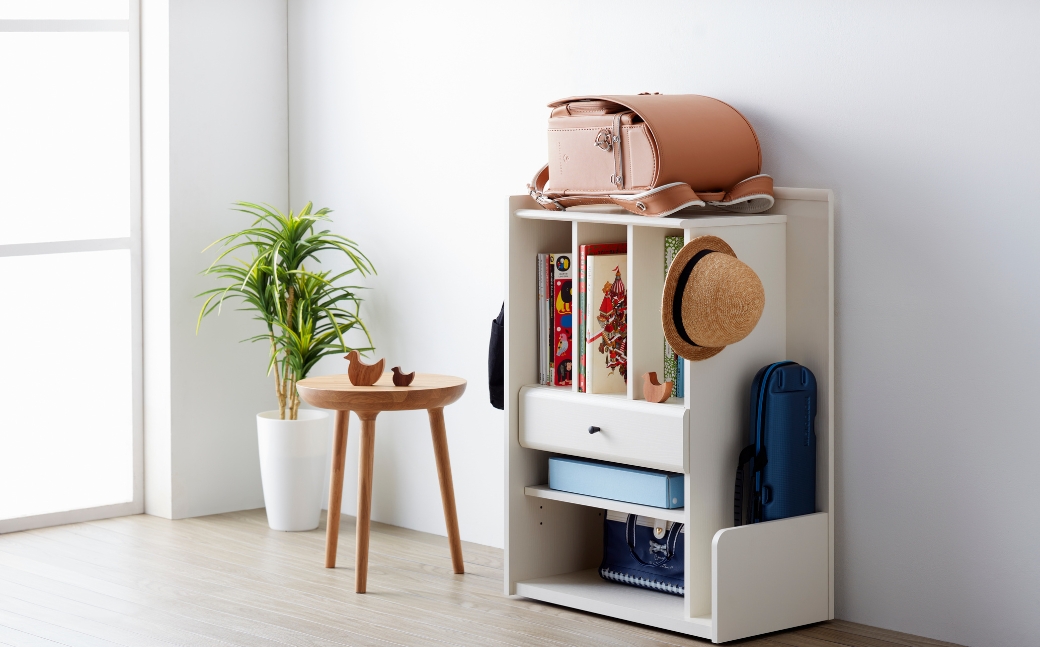 朝日木材 ランドセルラック ホワイト ≪LPM-8060ST-WH≫ランドセル収納 ランドセル用棚 小学生 キャスター付き 子供部屋 フック付き おしゃれ シンプル 入学 ランドセル ウッド 60000円 愛知県 豊橋市