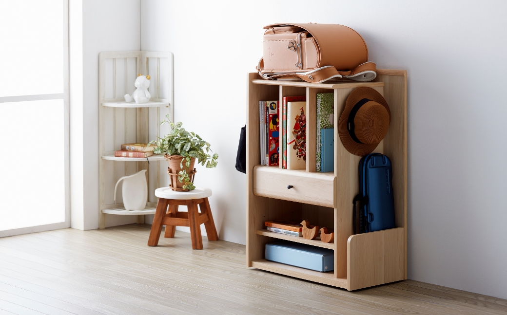 朝日木材 ランドセルラック ナチュラル≪LPM-8060ST-NA≫ランドセル収納 ランドセル用棚 小学生 キャスター付き 子供部屋 フック付き おしゃれ シンプル 入学 ランドセル ウッド 60000円 愛知県 豊橋市