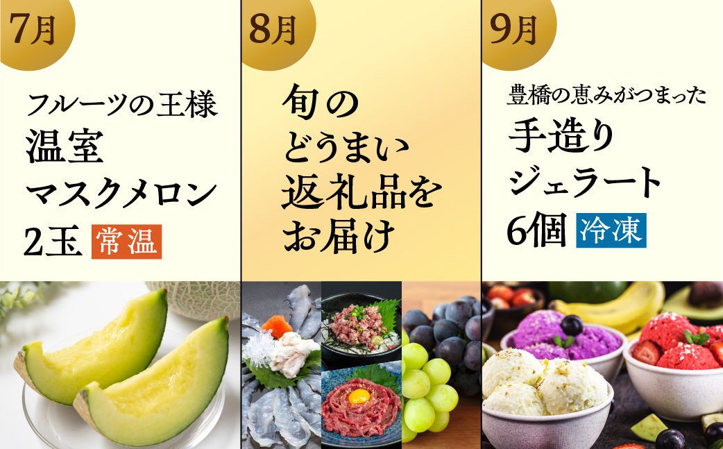 【おまかせコース】穂の国の恵み どうまい 定期便 全12回 おまかせコース ( 餃子 むき えび うなぎ おでん 鴨鍋 かも鍋 うなぎ メロン ジェラート フローズンヨーグルト ) ご当地 人気 名産品 頒布会 豊橋
