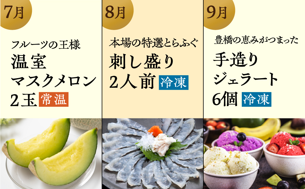 【海鮮コース】穂の国の恵み どうまい 定期便 全12回 Bコース 海鮮 ( 餃子 むき えび うなぎ おでん 鴨鍋 かも鍋 鮎 うなぎ メヒカリ ふぐ フグ メロン ジェラート フローズンヨーグルト ) ご当地 人気 名産品 頒布会 豊橋