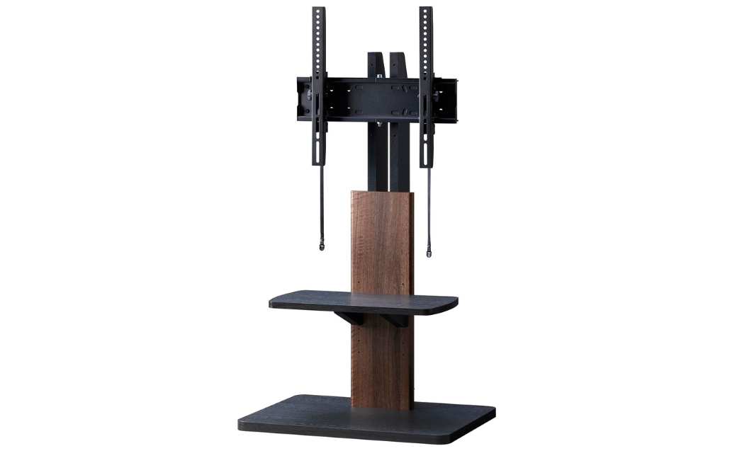 朝日木材 首振り機能付きフロアスタンド（WS-Jスタイル）≪WS-J600-BK≫ 家具 シンプル テレビスタンド TVスタンド キャスタ付 キャスター付 フロアスタンド 壁掛けテレビ 壁掛け リビング 居間 ナチュラル カフェ おしゃれ お洒落 愛知県 豊橋市