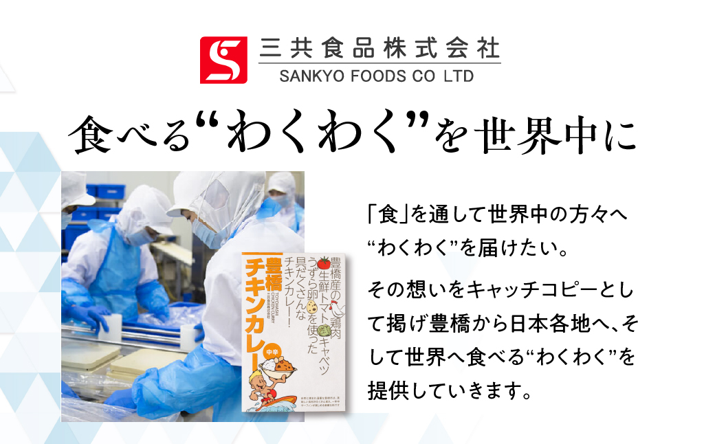 豊橋産の食材を詰め込んだ『豊橋チキンカレー』（１０個セット）