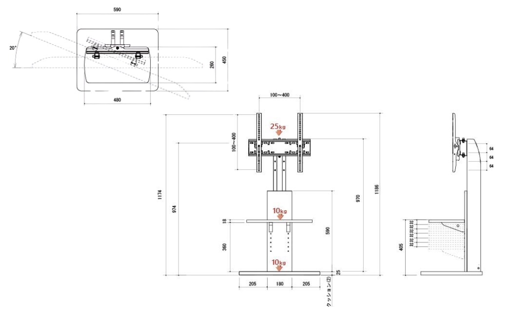 朝日木材 首振り機能付きフロアスタンド（WS-Jスタイル）≪WS-J600-BK≫ 家具 シンプル テレビスタンド TVスタンド キャスタ付 キャスター付 フロアスタンド 壁掛けテレビ 壁掛け リビング 居間 ナチュラル カフェ おしゃれ お洒落 愛知県 豊橋市
