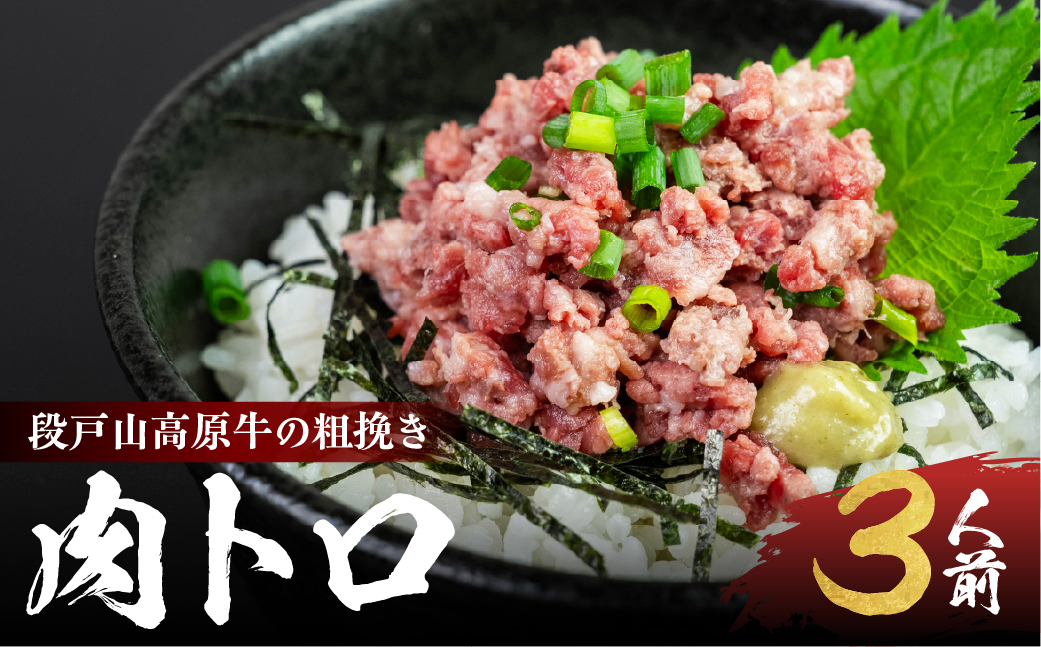 段戸山高原牛の肉トロ 計180g (60g×3パック) 肉トロ フレーク（段戸山高原牛） 生食用牛肉