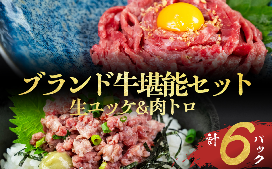 和牛ユッケ＆肉トロ 生食牛肉セット（源氏和牛ユッケ / 段戸山高原牛肉トロ）タレ付 生食用牛肉
