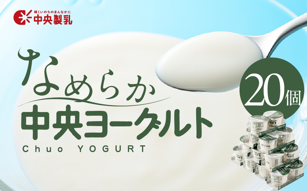 中央製乳 中央ヨーグルト2p 20個 セット こだわり なめらか おやつ デザート 乳製品 乳酸菌 健康 腸活 ロングセラー 愛知県 豊橋市