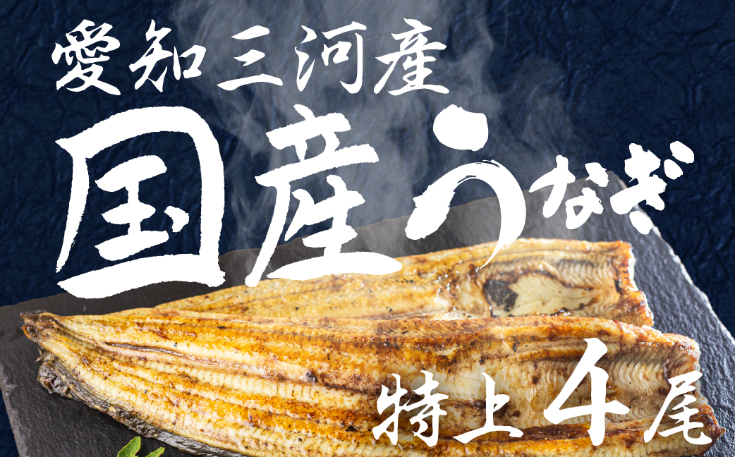 愛知県三河産　うなぎ　白焼き 4尾