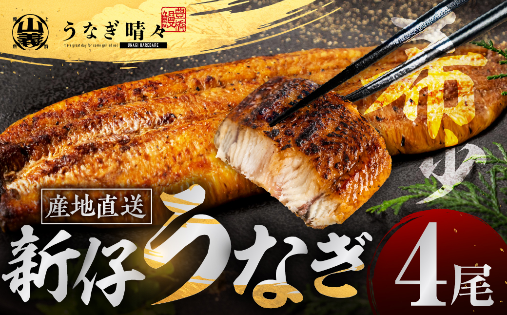 山義養魚の『うなぎ晴々』 4尾 希少  豊橋うなぎ 蒲焼 厳選 国産 新仔うなぎ 若うなぎ 鰻 簡易包装 ウナギ うなぎ 鰻 蒲焼 ギフト ひつまぶし 土用丑の日 ギフト 冷凍  丑の日 簡単調理 豊橋うなぎ お取り寄せ 送料無料