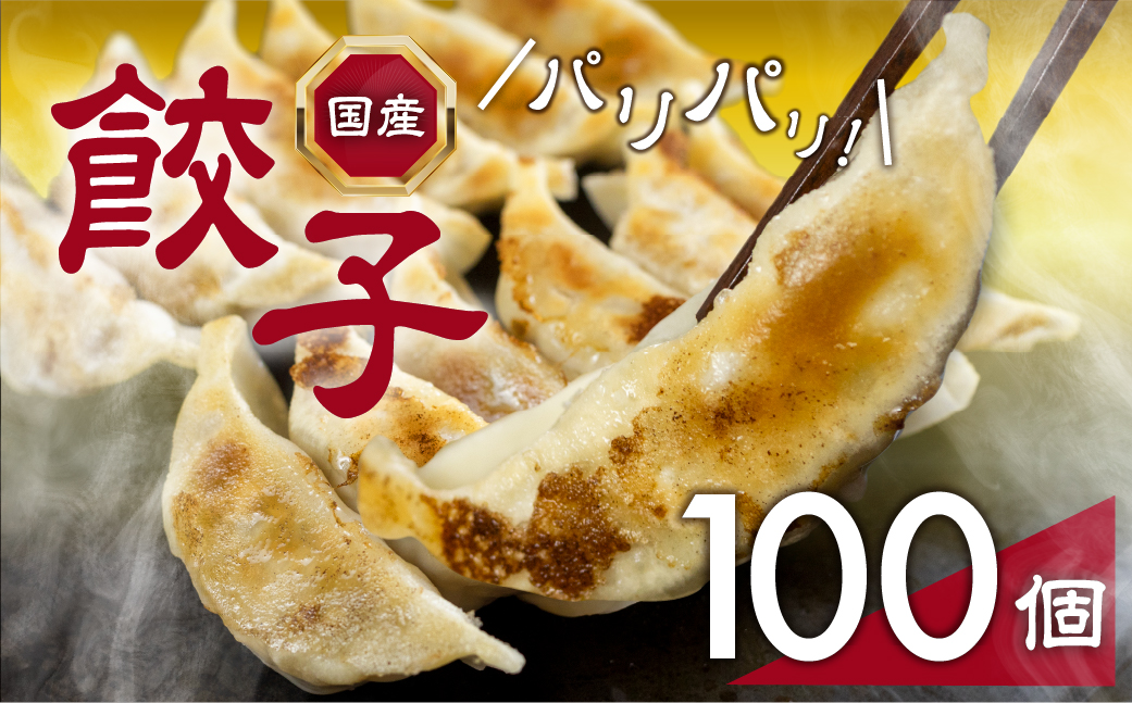 パリっとおいしい国産餃子!たっぷり100個!