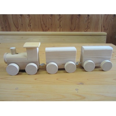 汽車と街セット(木製汽車1個、家4個、標識1個、汽車信号1個)