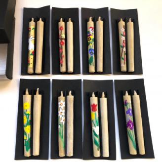 国内産ハゼの実蝋を100%使用【岡崎手描き絵ろうそく】コロー絵入り2本5セット(詰め合わせ)