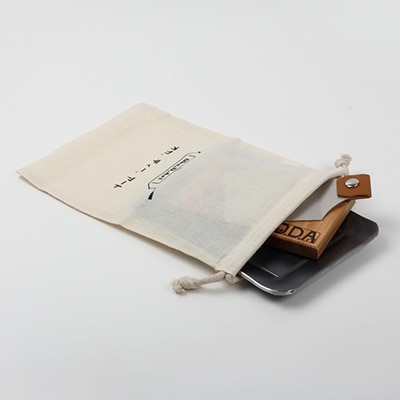 oka-d-art　黒皮鉄板 B6-Lタイプ用 コットン袋4点セット 厚さ4.5mm×140×190