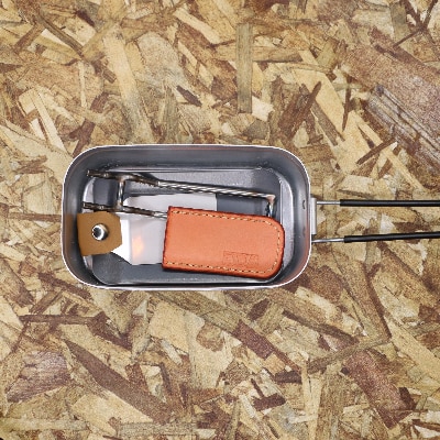 oka-d-art　黒皮鉄板 メスティン用 4点セット 厚さ3.2mm×85mm×140mm