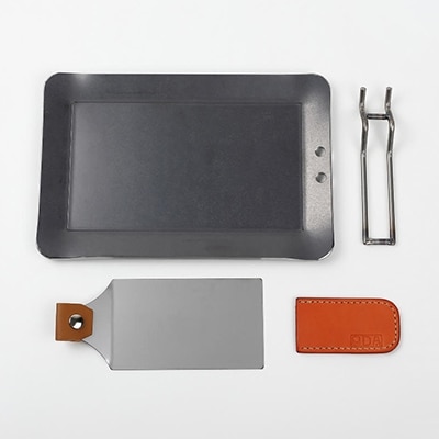 oka-d-art 黒皮鉄板 250×165用 4点セット 厚さ4.5mm×250mm×165mm