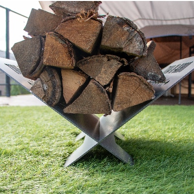 oka-d-art 黒皮鉄板 薪置き台 アイアン oka-d-artロゴ入 焚き火 オカディーアート