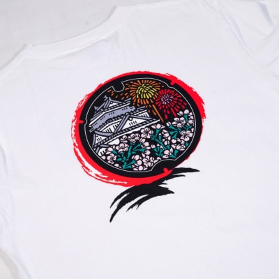 岡崎市 マンホールTシャツ 白 Lサイズ