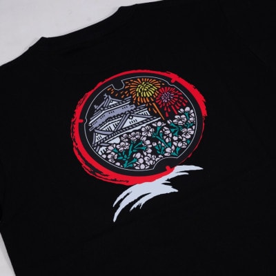 岡崎市 マンホールTシャツ 黒 XLサイズ