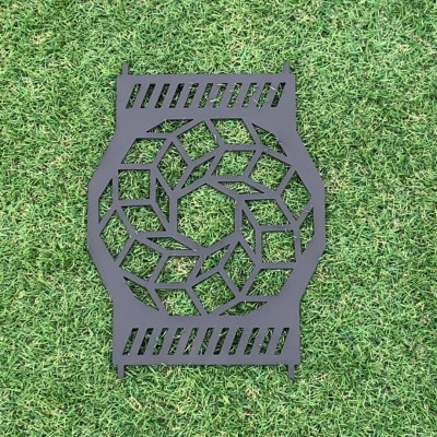 oka-d-artの黒皮鉄板 耐熱塗装Ver フラット バーナー五徳鉄板 ドデカゴン アウトドアに