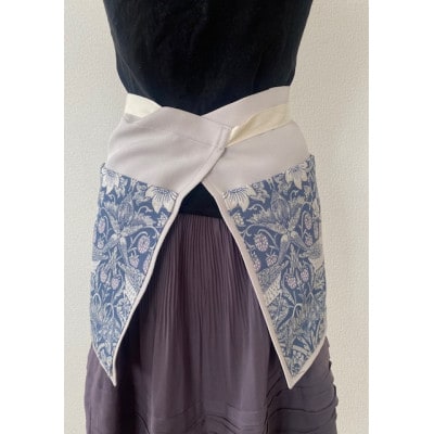 【ウイリアムモリス】　カフェ　エプロン　いちご泥棒　アイボリー