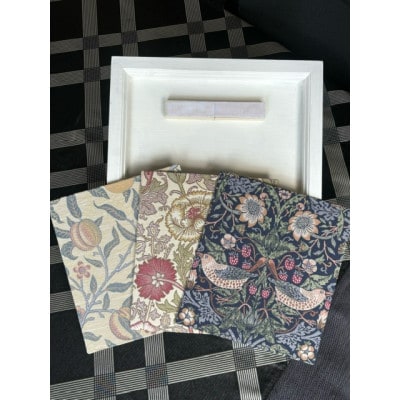 【ウィリアム モリス】壁掛け　3柄額縁セット(いちご泥棒・フルーツ・ピンクアンドローズ)　白