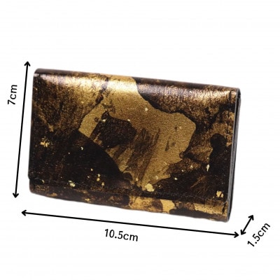 京都レザー　名刺入れ　【金色:雅】