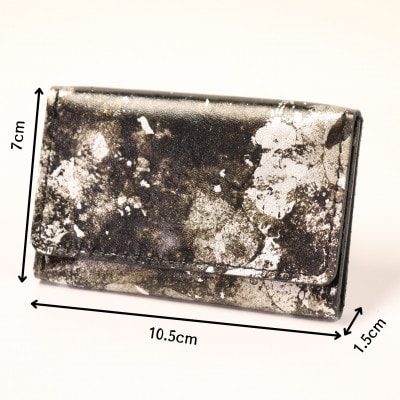 京都レザー　名刺入れ　【銀色:粋】