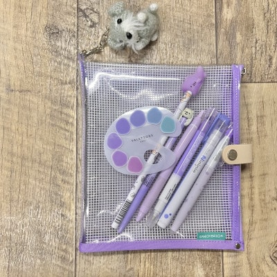 表紙がポーチになったバインダーLの手帳　推し活に最高【SPEECHBALLOON】Fairyパープル