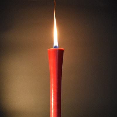 【岡崎手描き絵ろうそく】20匁 愛知県花かきつばた　全工程手作り国内産ハゼの実蝋を100%使用