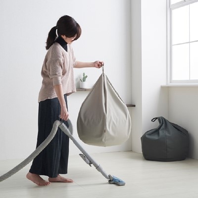 【ハナロロ】 ビーズクッション　スタイリスオニオン80リットル (ホワイトベージュ)