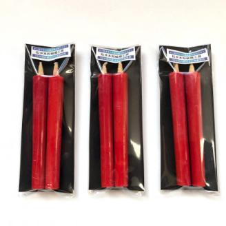 国内産ハゼの実蝋を100%使用〈伝統工芸品　和ろうそく〉朱2匁2本入り3セット　全工程手作り