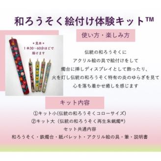 国内産ハゼの実蝋を100%使用　〈伝統工芸品　和ろうそく〉絵付け体験キットTM 大(丸型)再生朱蝋燭