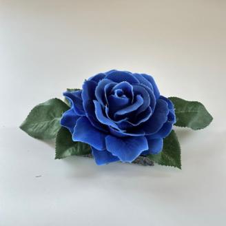 咲く石シリーズ『一輪のバラ』 大輪青いバラ