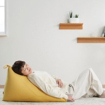 【ハナロロ】 ビーズクッション ポトラ60リットル ニットカバー付(チャコールグレー)