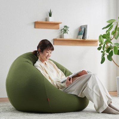 【ハナロロ】 ビーズクッション メガオニオン360リットル ニットカバー付(ベージュ)