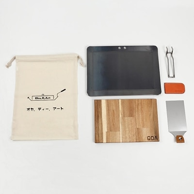 oka-d-art 黒皮鉄板 A4サイズ コットン袋付き6点セット 厚さ4.5mm×220×305