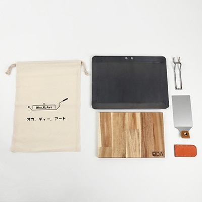 oka-d-art 黒皮鉄板 A4サイズ コットン袋付6点セット 極厚6mm×220mm×305mm