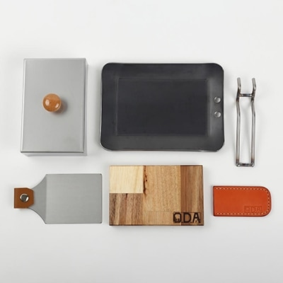 oka-d-art 黒皮鉄板 B6-Lタイプ ステンレス蓋6点セット 厚さ4.5mm×140×190