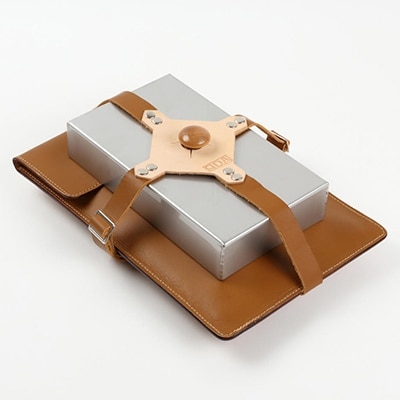 oka-d-art 黒皮鉄板 250×165用 蓋+本革鉄板ケース付セット t4.5×250×165