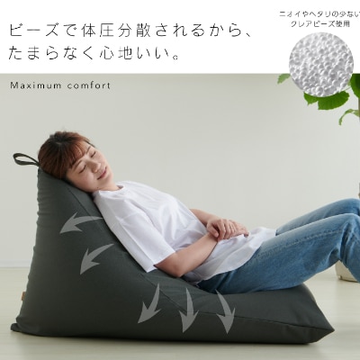【ハナロロ】 サステナブル ビーズクッション　スタイリス100リットル (チャコールグレー)